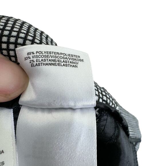 Anne Klein Black White Checkered Cropped Tapered Leg Ankle Fit Trousers Size 8 - Picture 8 of 9